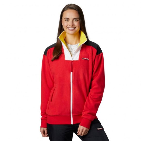 Disney Mickey Mouse x Columbia Intertrainer Fleece Hiking Jacket Red Black - Picture 10 of 15
